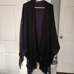 Black and Navy Blue Reversable Shawl